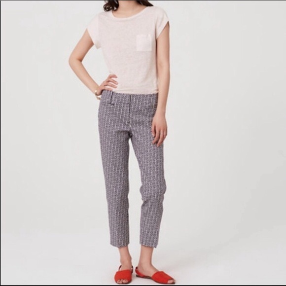 ANN TAYLOR LOFT 2P MAZE RIVIERA CROPPED PANT  NWT - Picture 3 of 6